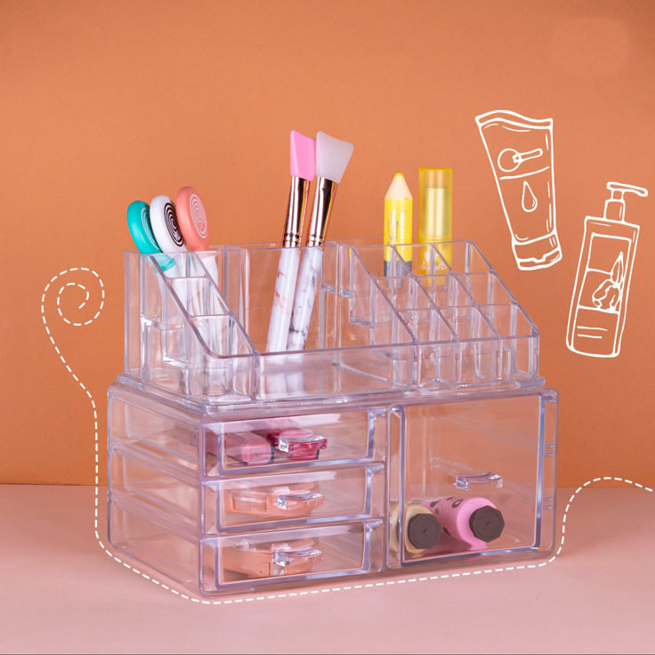 قیمت و خرید نظم دهنده لوازم آرایشی ویژن پلاست 4 کشویی