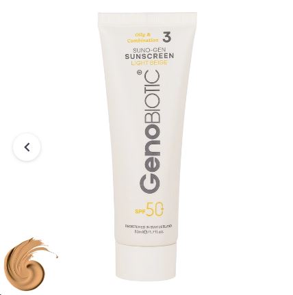 قیمت و خرید کرم ضدآفتاب رنگی ژنوبایوتیک SPF 50 مدل SUNO محافظ UVA ،UVB، مناسب پوست‌های چرب، حجم 50 میلی‌لیتر
