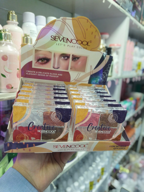 قیمت عمده پالت رژگونه هایلایتر و کانتور سون کول SEVENCOOL