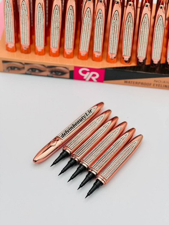 قیمت و خرید خط چشم ماژیکی نگین دار گلدن رز - کد محصول 345