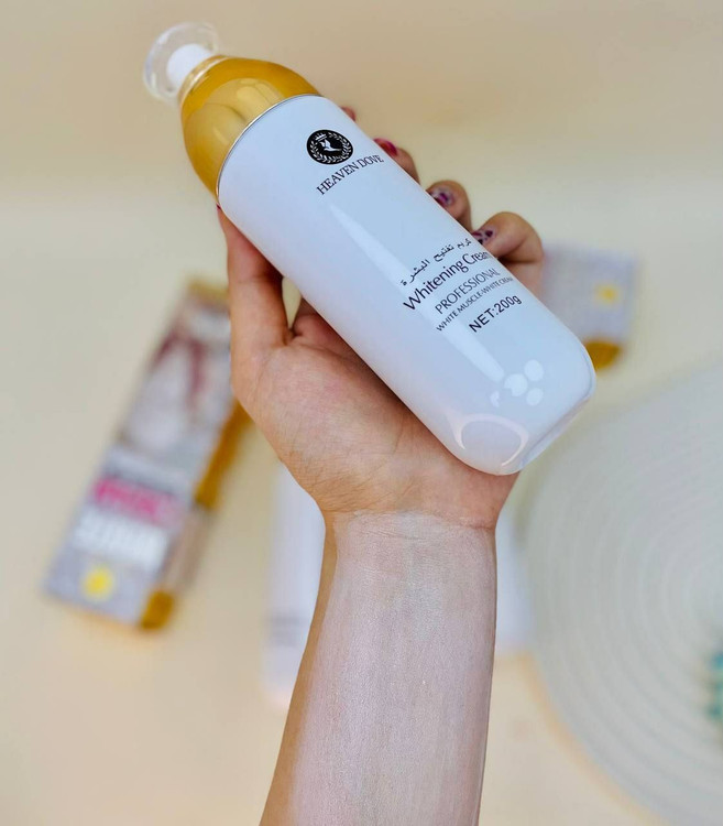 تست رنگ کرم سفیدکننده بدن هیون داو