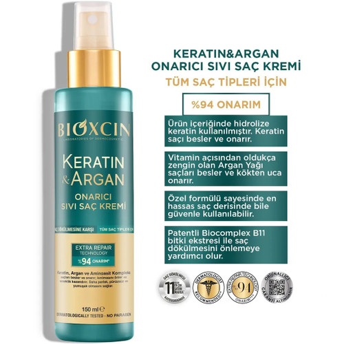 قیمت و خرید آنلاین اسپری نرم کننده و ترمیم کننده مو حاوی روغن آرگان بیوکسین Bioxcin حجم 150 میل