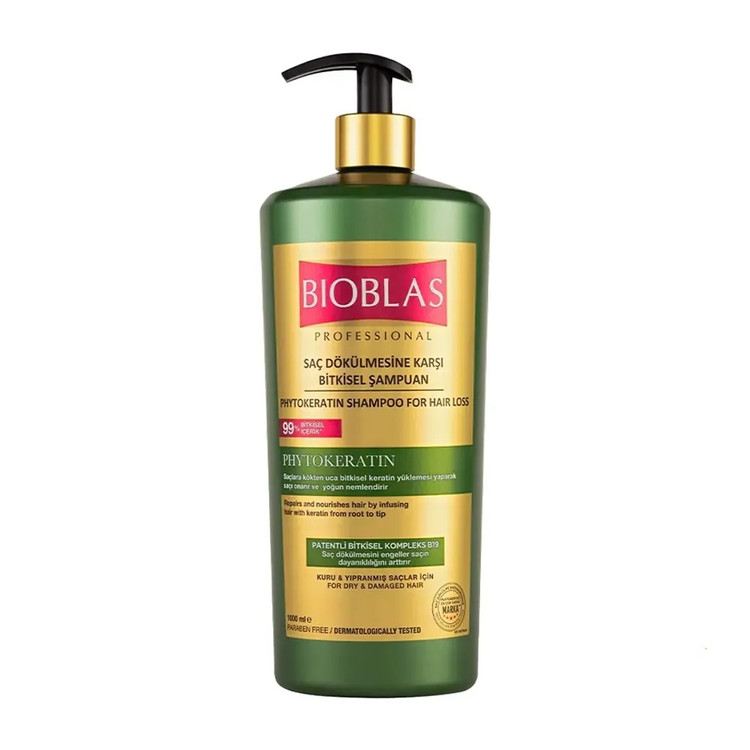 قیمت و خرید آنلاین شامپو ضد ریزش مو بیوبلاس BIOBLAS مدل Phytokeratin مناسب موهای خشک و آسیب دیده حجم 1000 میل
