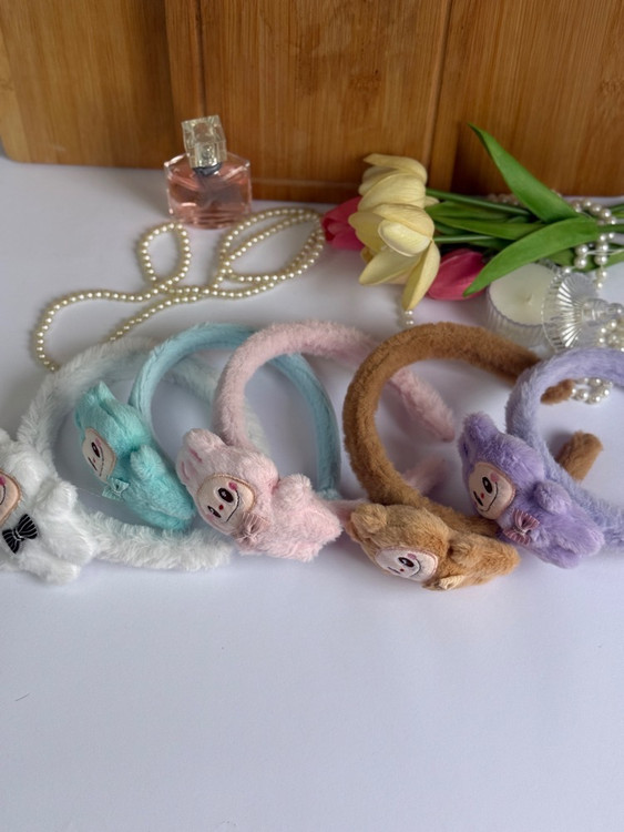 خرید آنلاین تل مو دخترانه پشمالو طرح لبوبو