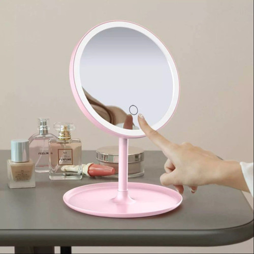 قیمت و خرید استند لوازم آرایشی و آینه رینگ لایت دار لمسی چراغ دار مدل LED makeup mirror