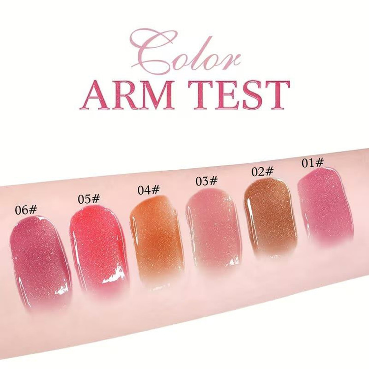 تست رنگ لیپ گلاس اولیبولا Olibolla طرح ایو سن لورن YSL